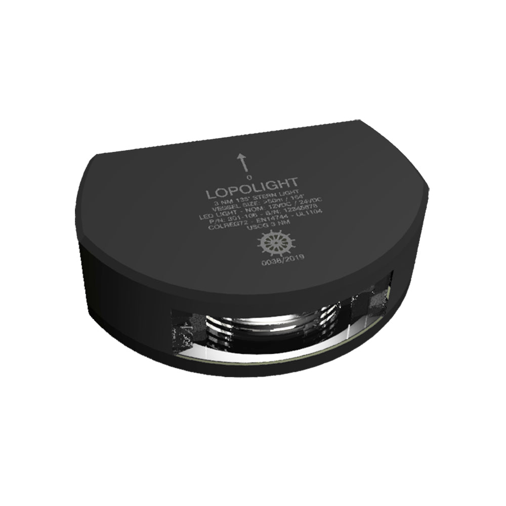 Lopolight Series 301106 Stern Light 3NM Vertical Mount White Black Housing 301106B